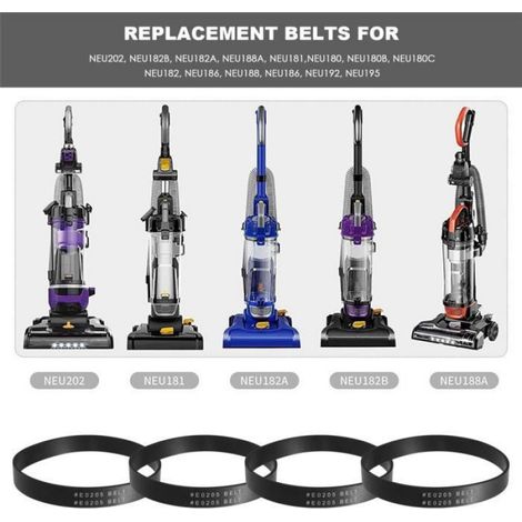 Courroie De Rechange - Pour Aspirateur Vertical Eureka Modèles NEU180 NEU181 NEU202 - 14,7 X 325 Mm - Caoutchouc Noir - 4 Pièces (1/4)