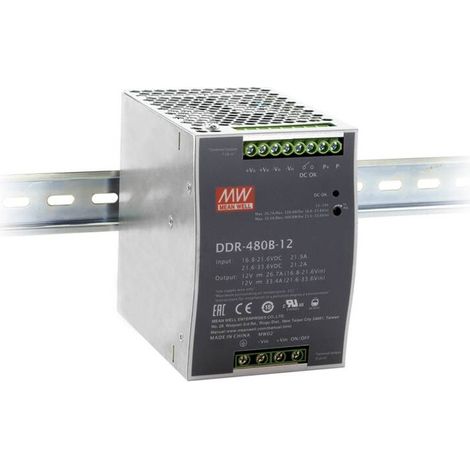 [NEUWERTIG] B-Ware Mean Well DC/DC-Wandler Netzteil Stromversorgung DDR-480D-24 24V Hutschiene (1/2)