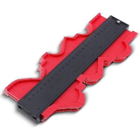 Jauge de profil irrégulière jauge de profil de jauge radian (25CM rouge) adaptée à la salle d'outils