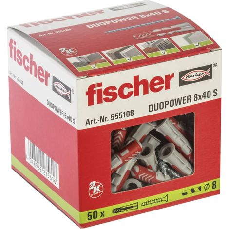 Spina fischer duopower 8x40s + vite 5,5x50mm scatola 50un 555108