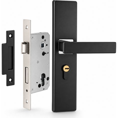 Silent Magnetic Interior Door Lock Black 50 mm (1/5)