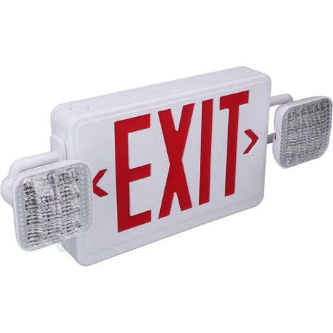 Voyant de secours LED anti-feu avec double éclairage et panneau de sortie rouge, batterie de secours intégrée (1/5)