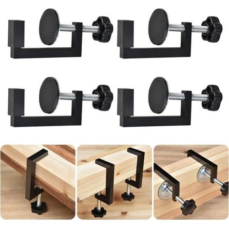Set of 4 universal C-clamps for cabinets 10–57 mm - Inverted clamp for woodworking - Small desk clamp for securing handpieces (1/4)