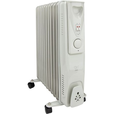 Radiateur mobile bain d'huile 2500W - blanc - Voltman (1/5)