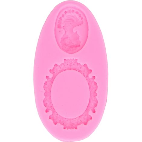 1 Moule silicone miroir ovale vintage décoration gâteau fondant chocolat résine pâtisserie DIY (1/5)