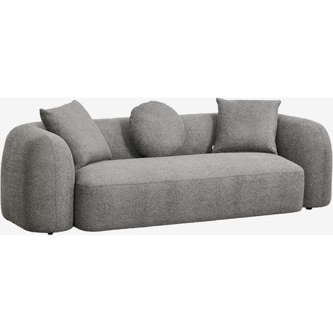 Sklum – Canapé droit 3 places en chenille – Rembourrage en mousse 36 kg/m³ – Traitement déperlant – Dimensions 230x103x65 cm (1/5)