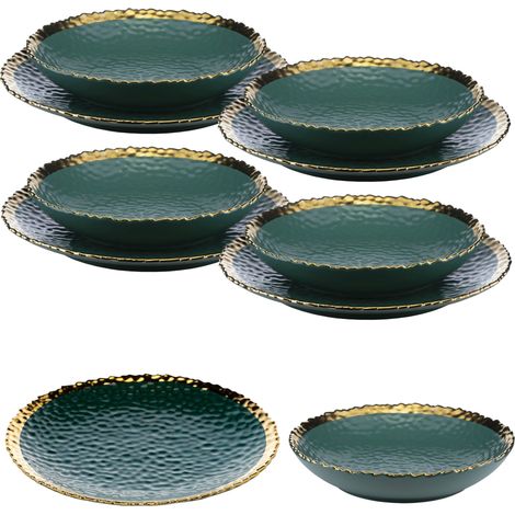 Juego de 8 platos Kati Green Gold