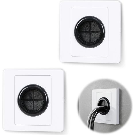 Set of 2 Wall Cable Grommets, Cable Management for TV and Office, Socket Covers and Wire Organization, 31mm (1/5)