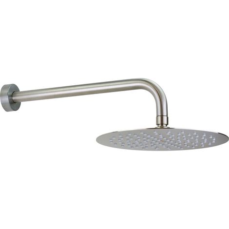 Ensemble bras de douche 40 cm et pommeau de douche slim Ø25 cm en acier inoxydable AISI316L Mamoli 0000317SK02A acier inoxydable brossé (1/2)