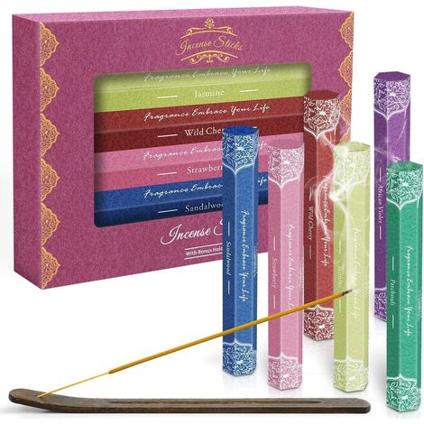 SCENTORINI Räucherstäbchen Set 120 Stk. Patchouli Sandelholz Erdbeere Jasmin (1/5)