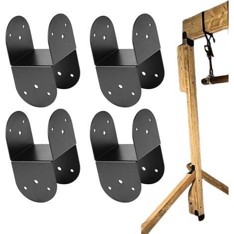 Support de Poteau 4x4 Support métallique étanche 10x10 cm Lot de 4 supports de poteau pour gazebo pour Intérieur Extérieur Jardin Porche Clôture de Jardin Terrasse Toit Tonnelle (1/5)