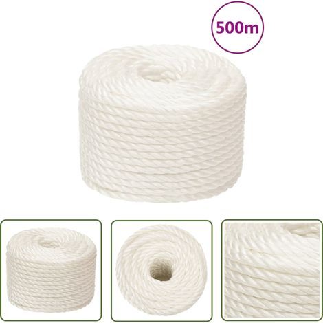 The Living Store Arbeitsseil Weiß 10 mm 500 m Polypropylen - Arbeitseil - PP Seil - Polyester Seil - Baumaterialien - Gartenseil (1/5)