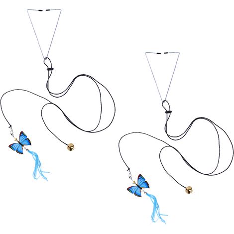 Lot de 2 jouets pour chat à accrocher à la porte, corde élastique, pour utilisation intérieure (1/5)