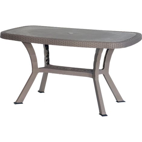 TAVOLO RATTAN C/INCR.OTELLO 136X82 TORTORA DIMAPLAST 2000