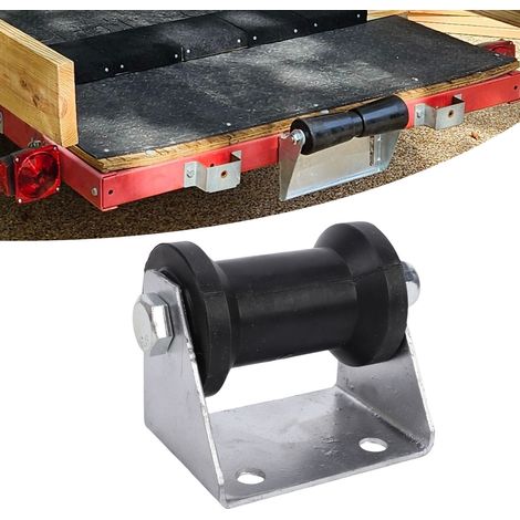 Rouleau de remorque de bateau de 4 pouces avec support de panneau, kit d'assemblage de rouleau de quille en caoutchouc pour bateaux, yachts et navires (1/5)