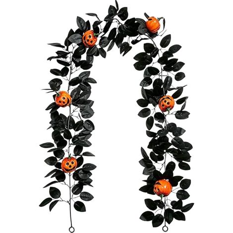 Gotische Girlande 175cm, schwarze Kunstblumen, Halloween Deko – eine tolle Überraschung für Groß und Klein (1/5)
