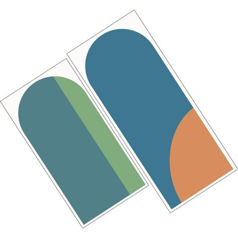 Papier Peint Artistique en Pvc Bleu 2 Pièces Design en Arche, Autocollant Mural Élégant et Résistant pour Décoration Murale de Chambre (1/5)