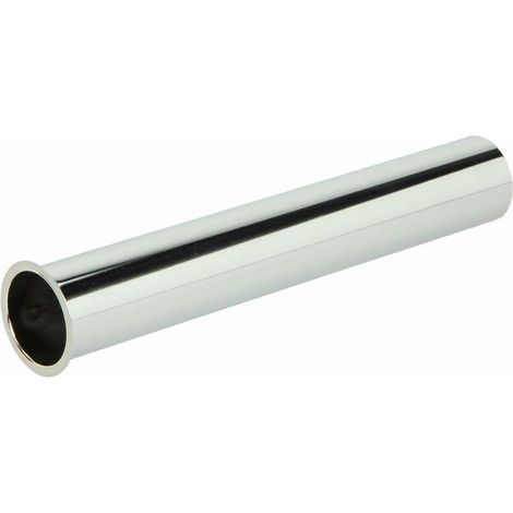 Tube de décharge avec collet rabattu 32 x 200 mm chromé