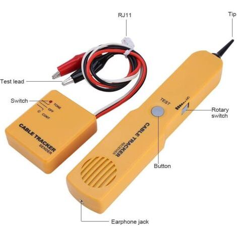 Testeur de câble réseau - Détecteur de câble électrique - Localisateur de ligne RJ11 - Pour câble réseau (1/5)