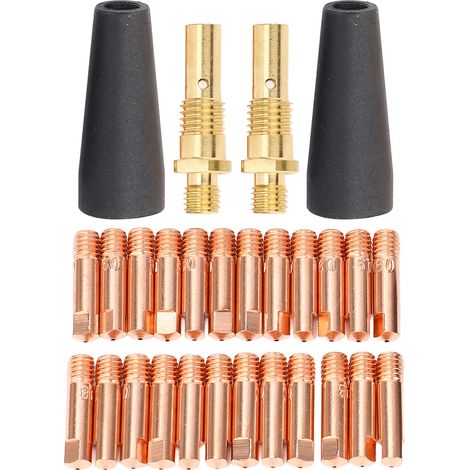28 accessoires de soudage MIG sans gaz : buses, électrodes et diffuseurs de gaz pour Weld Pak 100HD, 125HD, 140HD et 180HD.