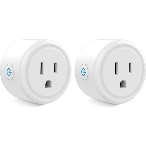 Mini prise intelligente, prise connectée WiFi 2,4 GHz, prise enfichable avec fonction minuterie, 10 A 1200 W (lot de 2) (1/5)
