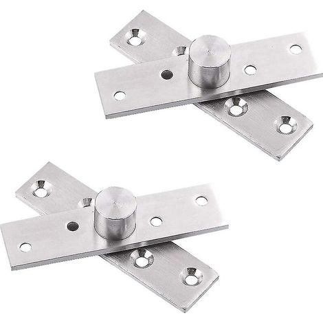Green Mobility-Lot de 2 charnières de porte pivotantes à 360 degrés en acier inoxydable, charnières lestées, pivot central de porte à 360 degrés, 74 x 18 mm (1/5)