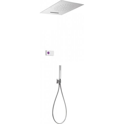 Kit de douche thermostatique électronique et encastré SHOWER TECHNOLOGY avec contrôle électronique compris (blanc) - TRES 092863 (1/2)