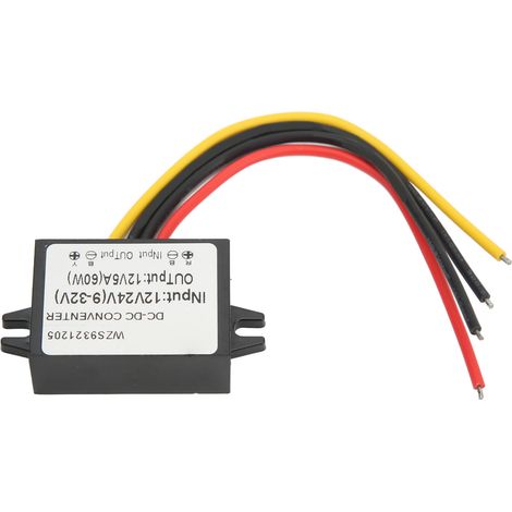 Convertisseur de tension CC/CC 12V/24V/9-32V vers 12V 5A, étanche et ignifugé (1/5)
