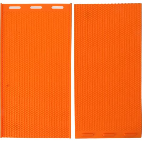 2 feuilles moule en silicone 5.4mm pour cire d'abeille, presse à gaufrer alvéoles, plaque nid d'abeille, accessoires apicoles orange (1/5)