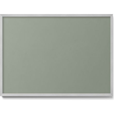 Tableau Magnétique décoratif en Métal – idéal pour Aimants - Couleur olive clair - Minimaliste - Cadre Argenté - 70x50 cm - Panneau Magnétique (1/5)