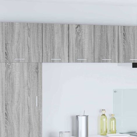 Hängeschrank mit Tür 2 pcs Grau Sonoma und Weiß 30 x 31 x 40 cm