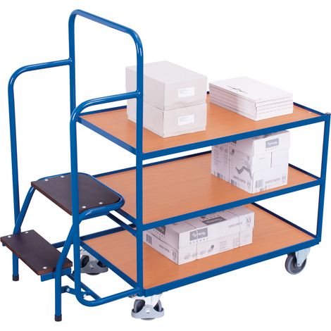 VARIOfit Kommissionierwagen mit 3 Ladeflächen niedrig