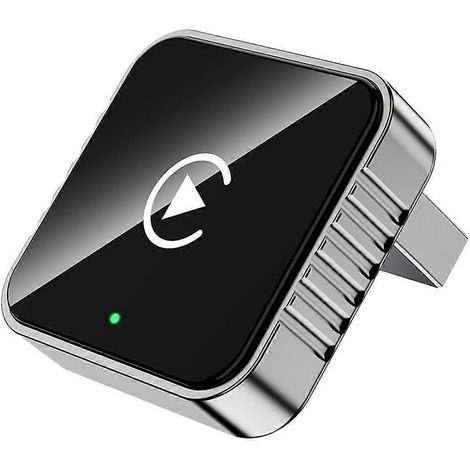 2-in-1 kabelgebundener/kabelloser CarPlay-Adapter für Android Auto, kompatibel mit Autoradios, USB und Bluetooth, intelligente Plug-and-Play-Box, silberfarben. (1/5)
