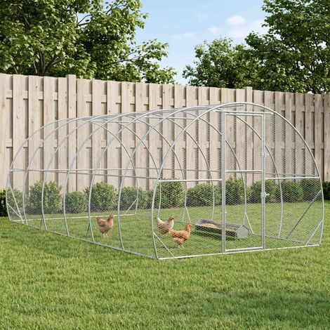 vidaXL Poulailler Argenté 600 x 300 x 200 cm Acier galvanisé (1/5)