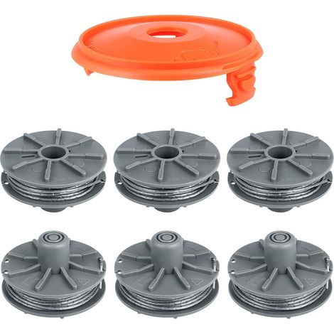 6 Pièces Bobine de Fil de Coupe 5307-20 avec Couvercle de Bobine 5344 pour Gardena Coupe Bordure Art.8846, 8847, 8848, 9805, 9806, 9807, 9808, 9809 (1/5)