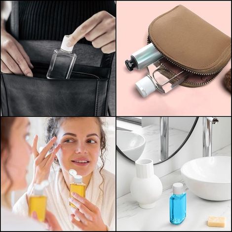 20 botellas de plástico transparente,Botellas de plástico con tapa abatible,Dispensadores de PET,60 ml,Botellas vacías exprimibles,4,3 x 9 cm (1/4)