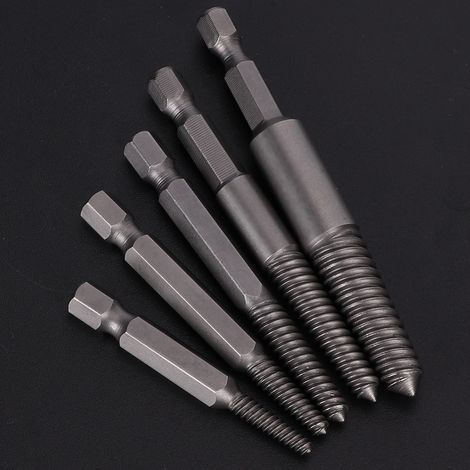 Kit d'extraction facile de 5 vis cassées à tige hexagonale et dents fines pour boulons endommagés (1/5)