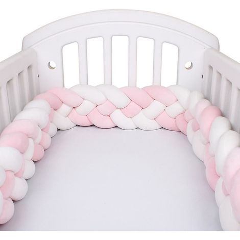Pelote tressée longue et nouée, quatre rangs de tresses entourant le lit (1/4)