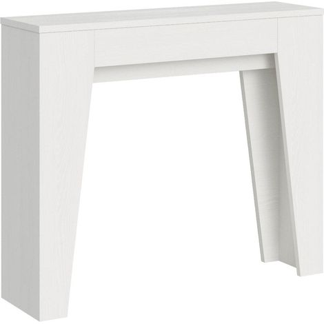 Consolle Allungabile 90x25/181 cm Pannelli in Nobilitato Narrow Bianco Frassino (1/4)