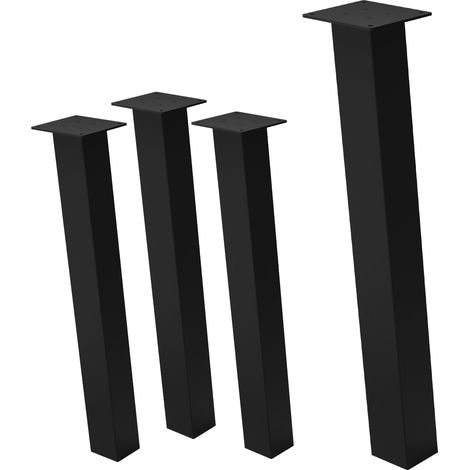ML-Design 4er Set Tischbeine schräg 72 cm, Schwarz glänzend, aus pulverbeschichtetem Stahl, eckig, Profil 8x8 cm, I-Form, Möbelfüße Metall 96° Neigung, Tischfüße Möbelbeine für Esstisch & Schreibtisch (1/5)