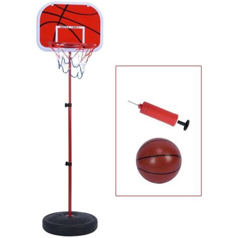 Ensemble de panier de basket-ball réglable en hauteur, panneau arrière robuste et panier de basket-ball avec système de filet, assemblage facile et conception stable, adapté au jeu en intérieur et en (1/5)