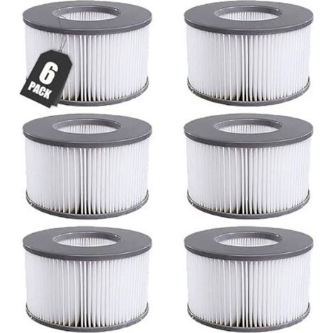 Filtre Spa Lite pour Mspa, 6 pcs Filtre pour Whirlpool MSpa à Partir de 2020, Filtre pour Mspa Lite, Cartouche de Filtre à Eau pour Piscines Gonflables, Bains à Remous et Spas