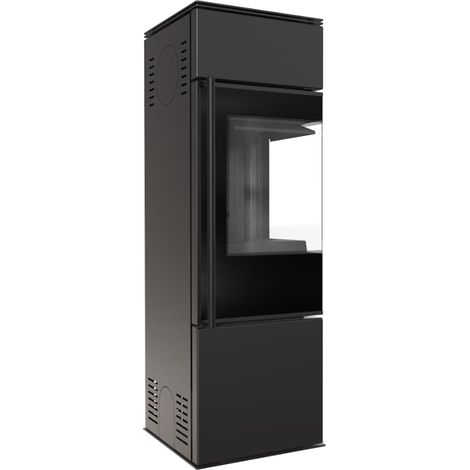 Kaminofen aus Stahl KRATKI REN/S rechts Ø 150 7 kW schwarz Verkleidung mit Türfeder (1/5)