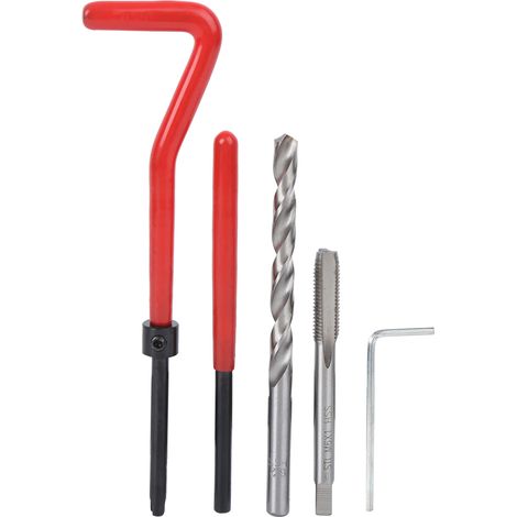 Kit de réparation de filetage 25 pièces M6 avec taraud et foret pour filets endommagés, outils de réparation (1/5)