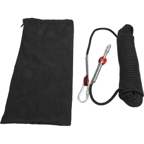 mm statisches Sportkletterseil, 20 m, schwarz, für Berge, Felsen, Bäume – Outdoor-Abenteuerseil (1/5)
