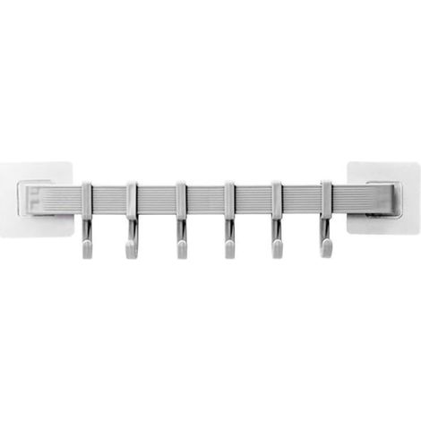 Crochets muraux sans perforation, porte-manteau multifonction, porte-serviettes pour chambre, salle de bain, entrée, gris (1/4)
