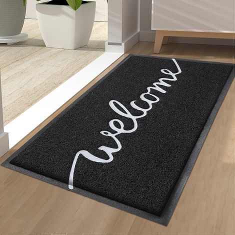 Hello Door Mat Slip Low Profile Durable Door Mat for Outdoor, Indoor, Entrance, Patio, Front Back Door (45 x 75cm,welcome) (1/5)