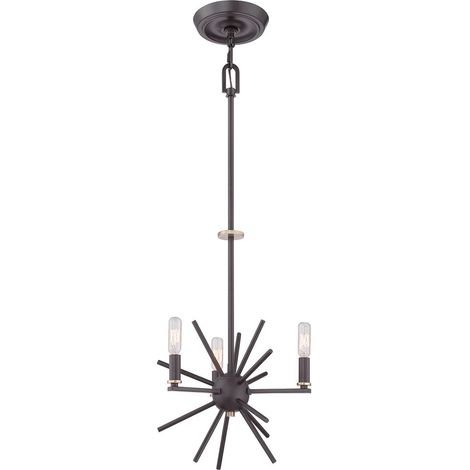 Kronleuchter Hängelampe Pendelleuchte Bronze D 33 cm 3 Flammig Esszimmerlampe (1/5)