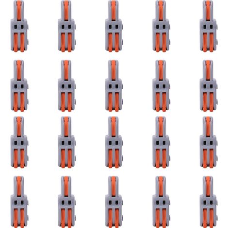 Bloc de jonction rapide 20Pcs, connecteur en T 1 entrée 2 sorties, type à pression, diviseur de câblage SPLF12A (Orange) (1/5)