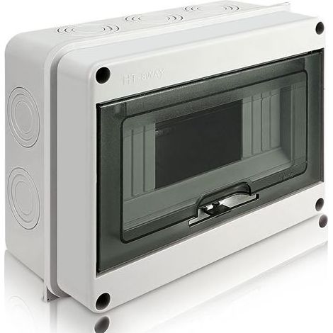 Coffret Electrique Etanche, IP65 8-MODULES Ableaux à Disjoncteurs éLectriques Boitier, Etanche Electrique Exterieur, Armoire de Contrôle, Boitier de Jonction pour Utilisation à l'extérieur (1/5)